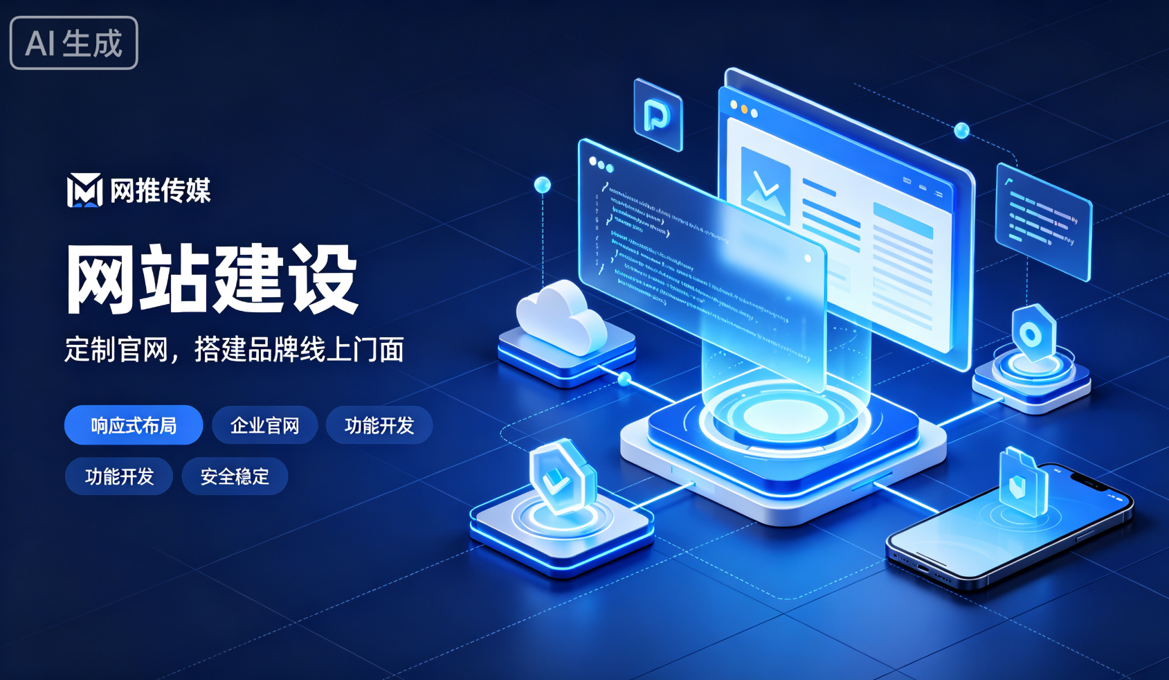 网站建设宣传图展示企业官网制作效果